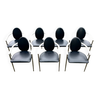 Suite de 7 chaises Belgo Chrom années 80