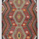 6x10 Kilim Multicolor Geometric Style Vintage Kilim Rug, 184x304 Cm