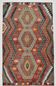 6x10 Kilim Multicolor Geometric Style Vintage Kilim Rug, 184x304 Cm