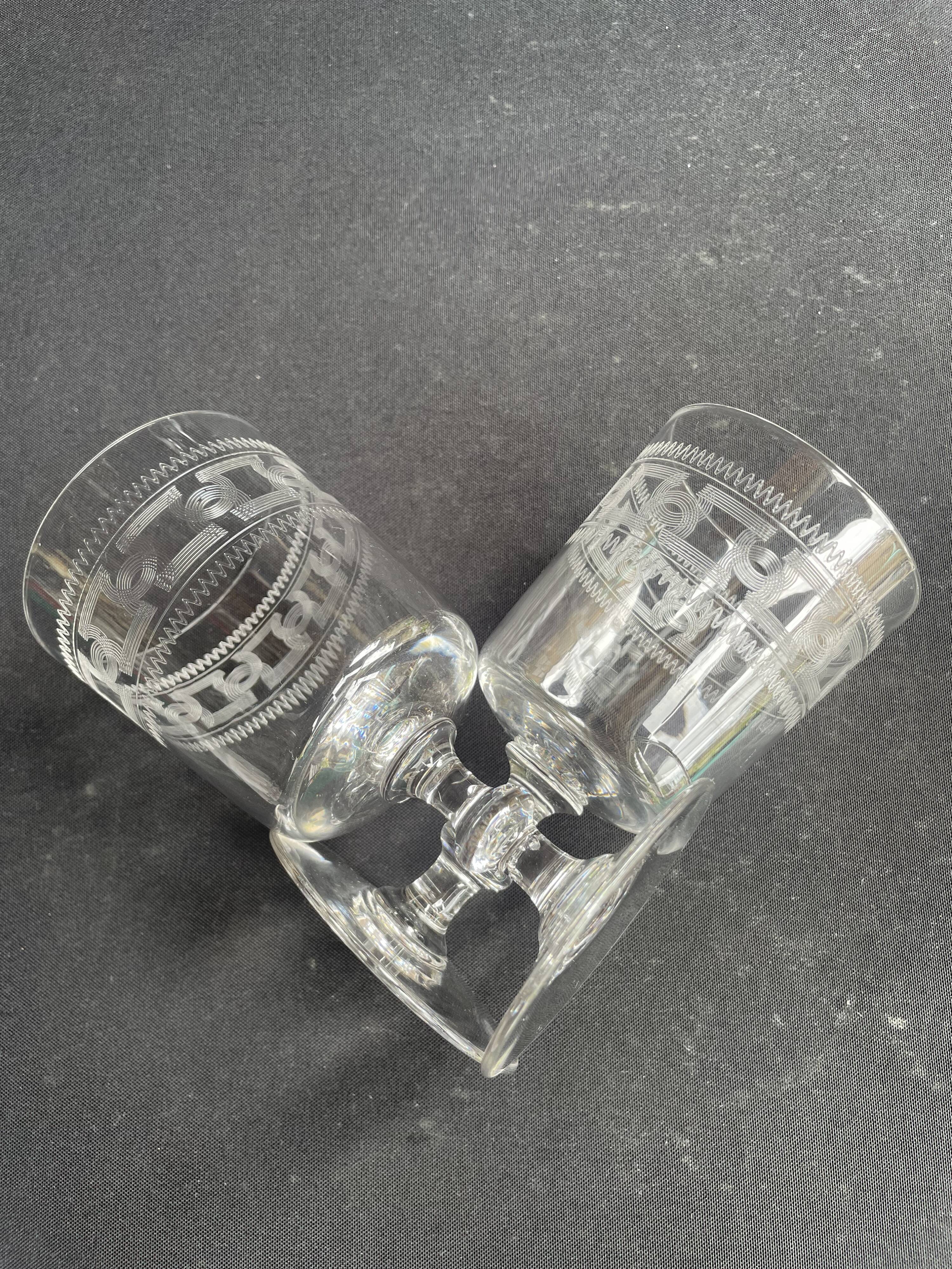 6 hand-cut crystal glasses