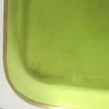 Antique Baccarat green and gold crystal tray?