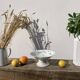 Compotier terre de fer / plat sur pied vintage en faïence