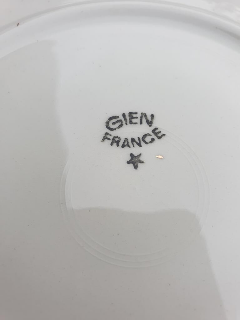 Set 12 plates Gien 1960 Japanese gardens variations in minor yellow