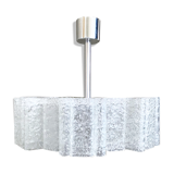 Glass chandelier by Doria Leuchten 1960s mid century lamp, vintage interior.