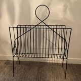 Vintage black wired metal magazine holder