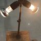 Imposing pair of lamps in Burgundy stone and brass art deco period