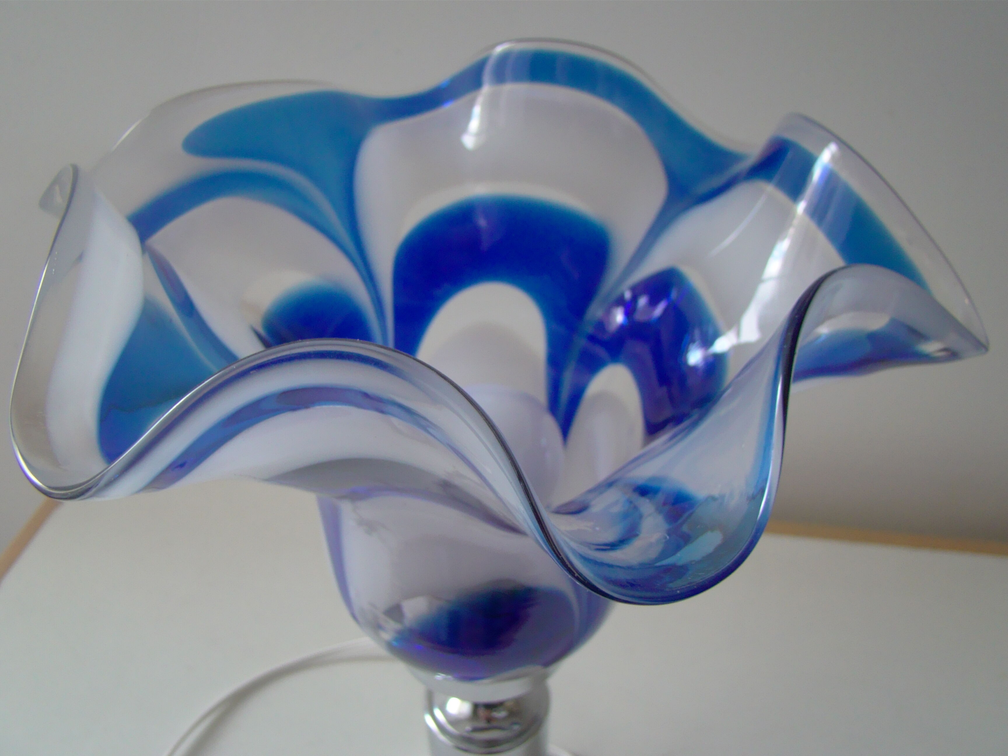 Vintage blue glass lamp Mazzega