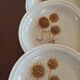 Lot de 4 assiettes creuses en grès Sarreguemines "Chardons" années 70