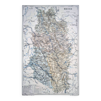 The Meuse, printed map from 1889.