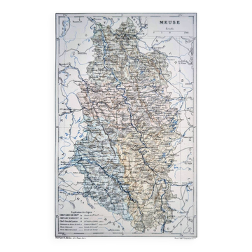 La Meuse, carte imprimée en 1889.