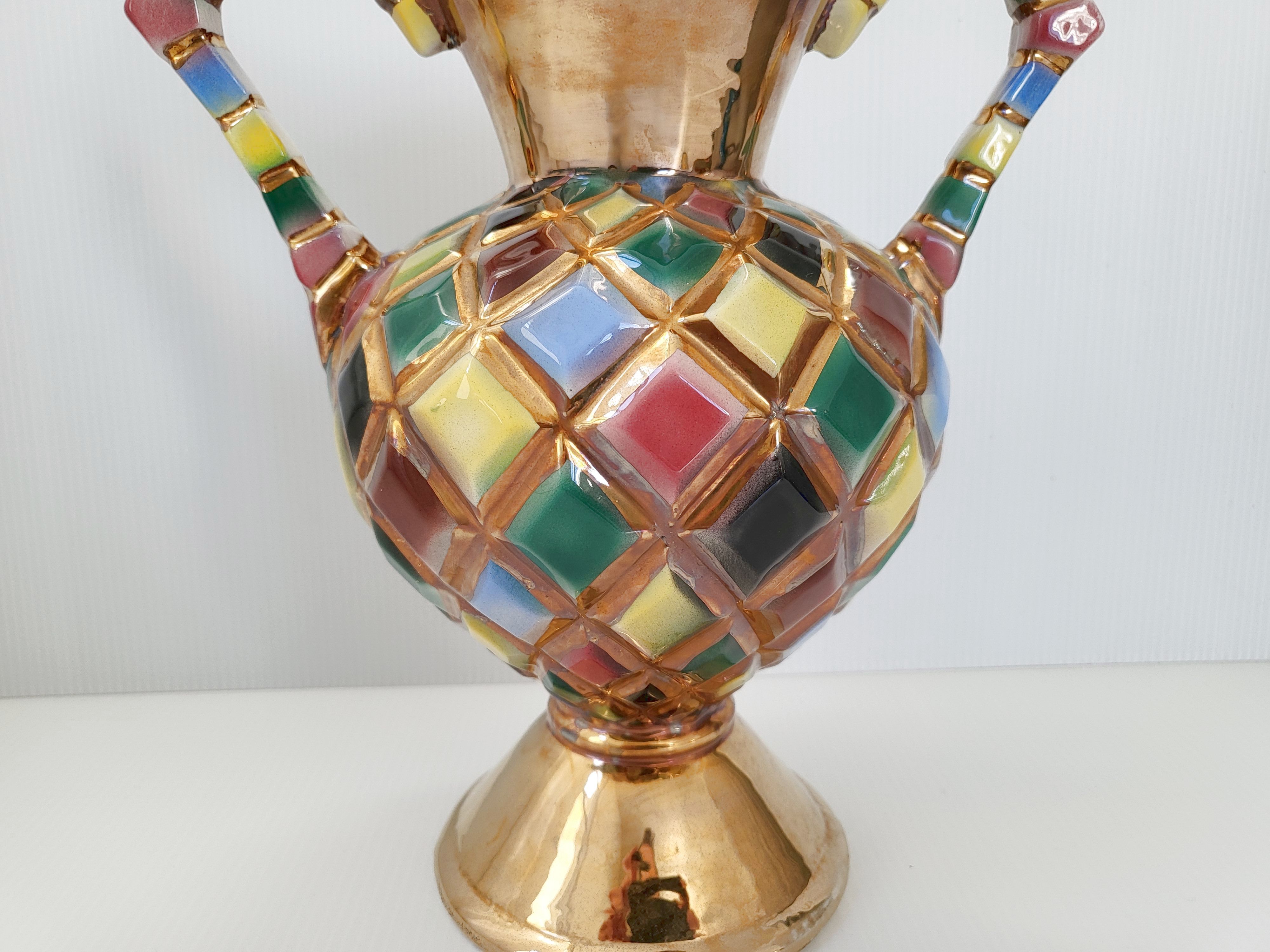 Vintage harlequin vase 1960