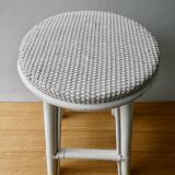 White rattan stool