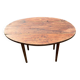 Antique rustic round wooden table 121cm, straight base