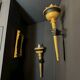Paire de torchères / Appliques Murales Du XIXe En Bois Doré Et Bronze