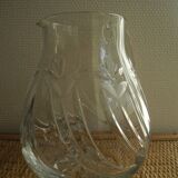 old pitcher carafe cut crystal art table vintage crystal pitcher