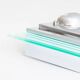 Muted green glass wall lamp with chrome metal accents, Memphis-style postmodern, 1990s