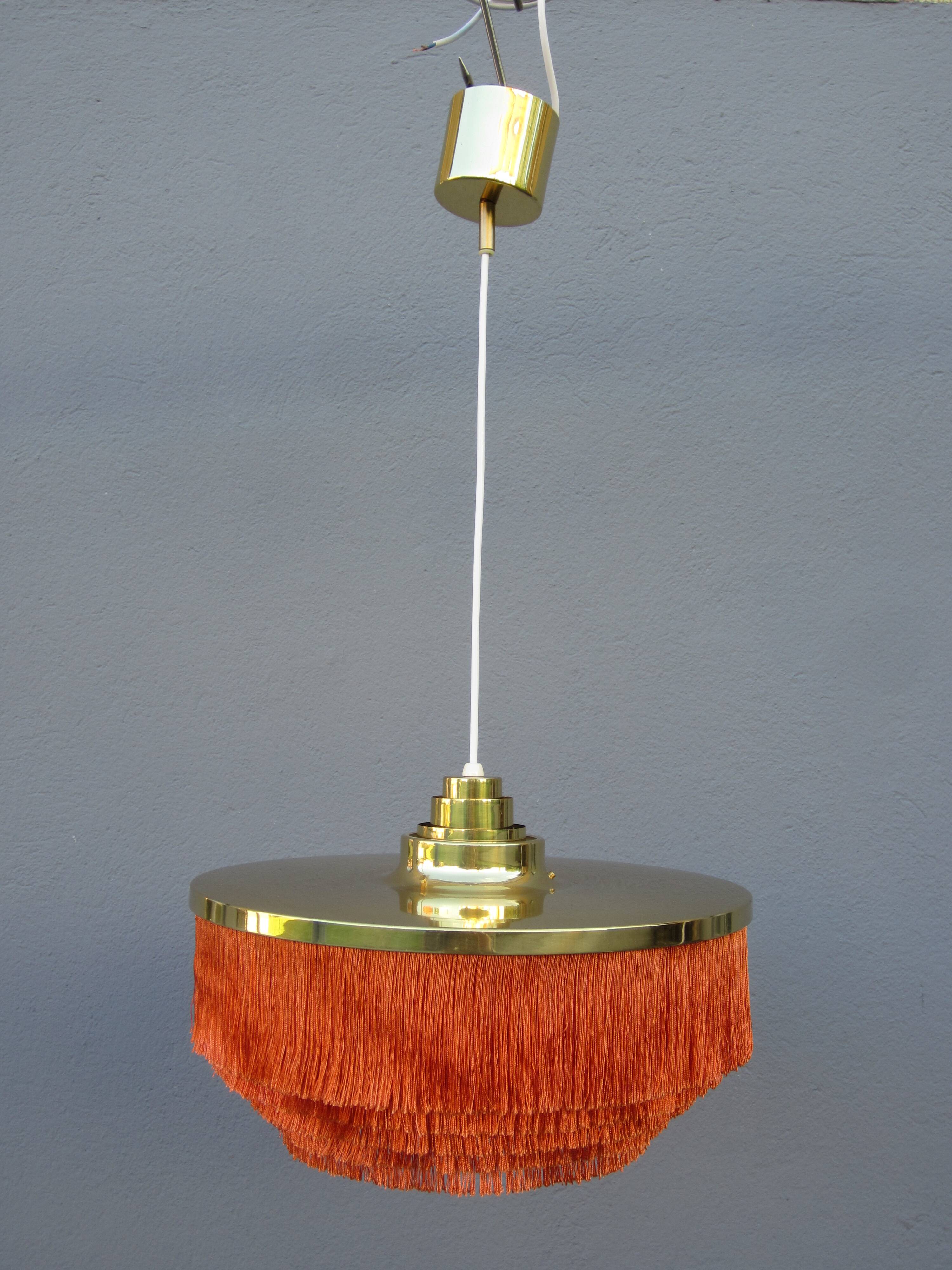 Scandinavian fringed pendant lamp model T-603 by Hans-Agne Jakobsson