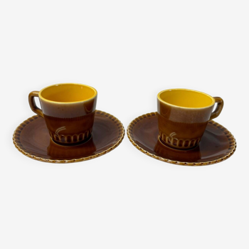 Set of 2 Sarreguemines espresso cups
