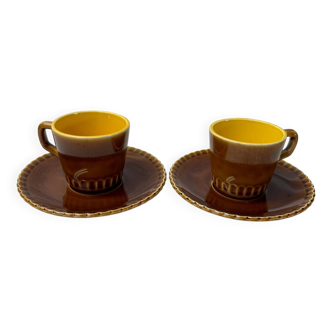 Set of 2 Sarreguemines espresso cups