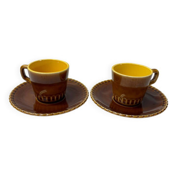 Set of 2 Sarreguemines espresso cups