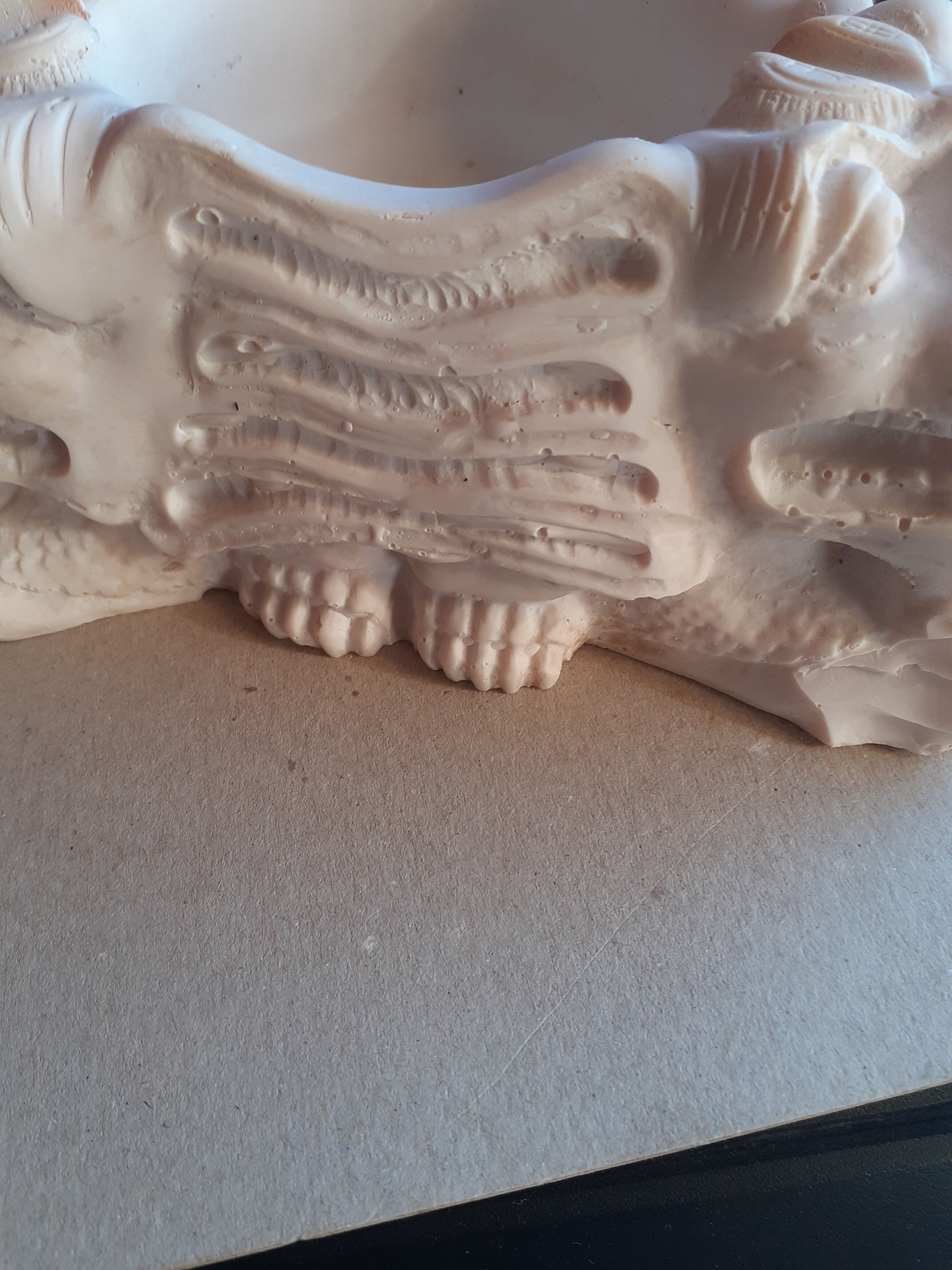 Plaster dragon ashtray