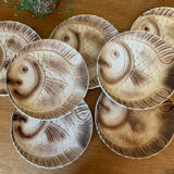 Sarreguemines earthenware fish plates