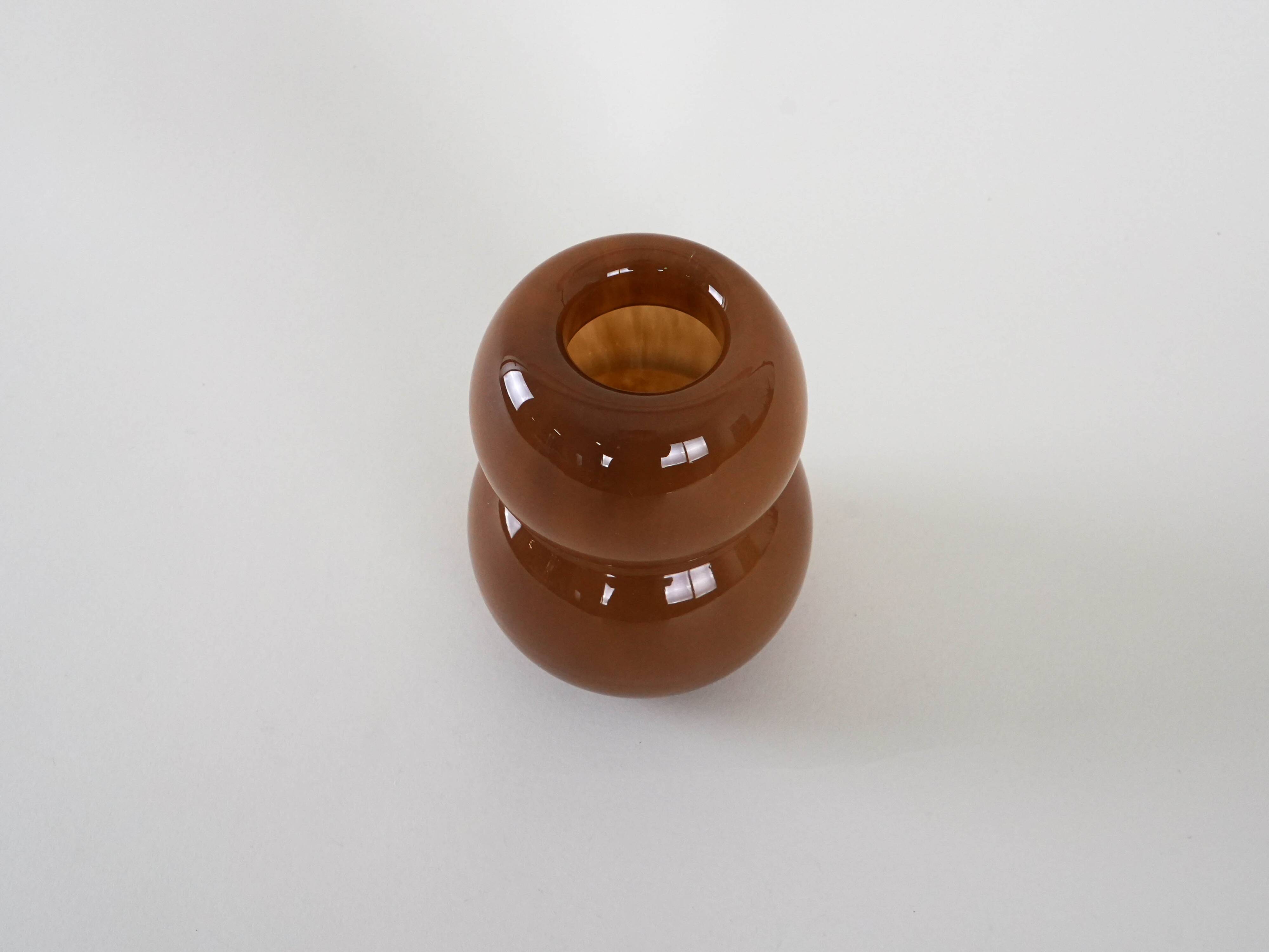Caramel glass vase, Danish design, 1960s, made in Denmark