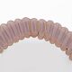 Italian oval mirror in brass and pink blown Murano glass