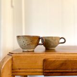 Pair of pyrity sandstone cups