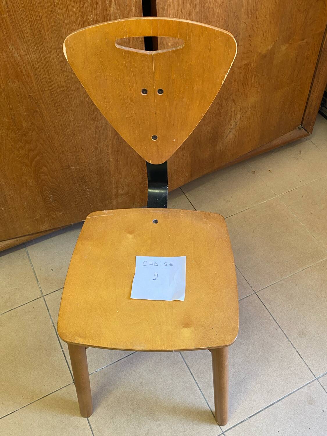 80s Italian chairs, in wood and metal