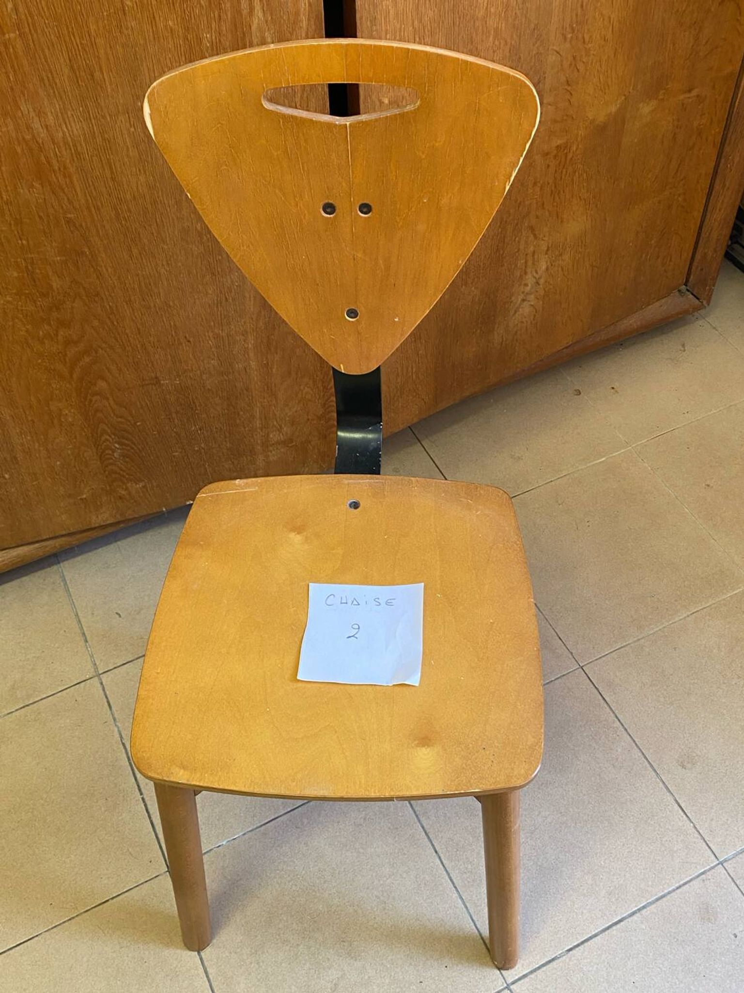 80s Italian chairs, in wood and metal