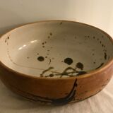 Saladier or serving dish in enamelled sandstone La Poterie de la Colombe