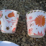 Lot of plates and glasses in vintage melamine VOLUFORM