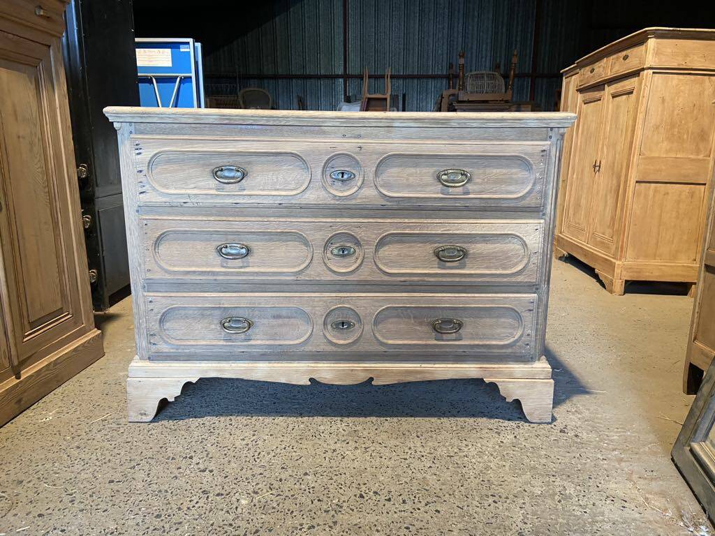 Raw wood chest of drawers