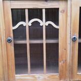 Meuble haut, vitrine en pin