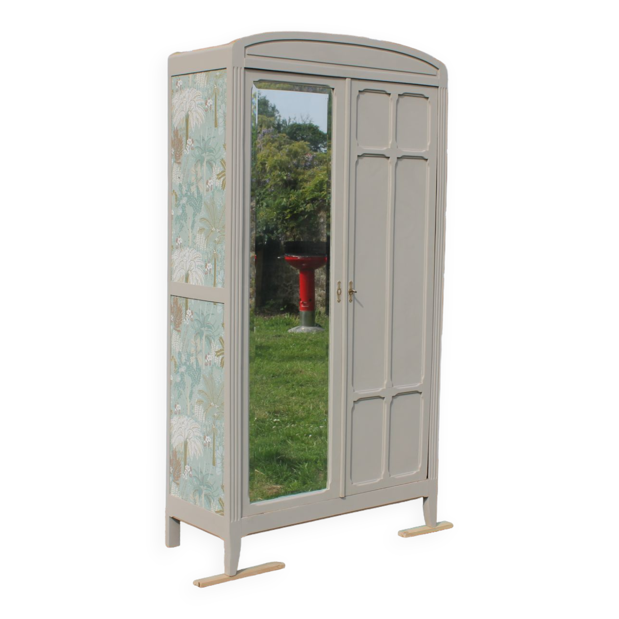 Vintage upholstered Parisian wardrobe