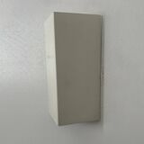 Pair of vintage wall lights, matte white metal, France 1970.