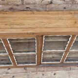 Antique Art Deco glass-fronted sideboard in Burmese teak