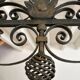 Lustre baroque en fer forgé à 4 lumières années 40
