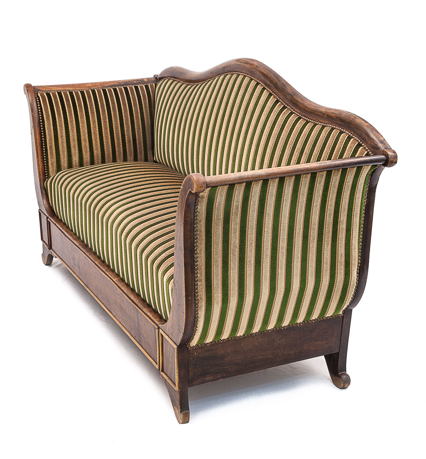 Vintage Récamier sofa in velvet, 1920