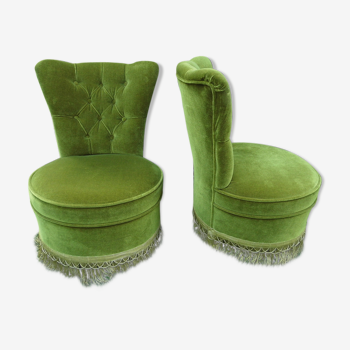 Pair of velvet heaters, Napoleon III style