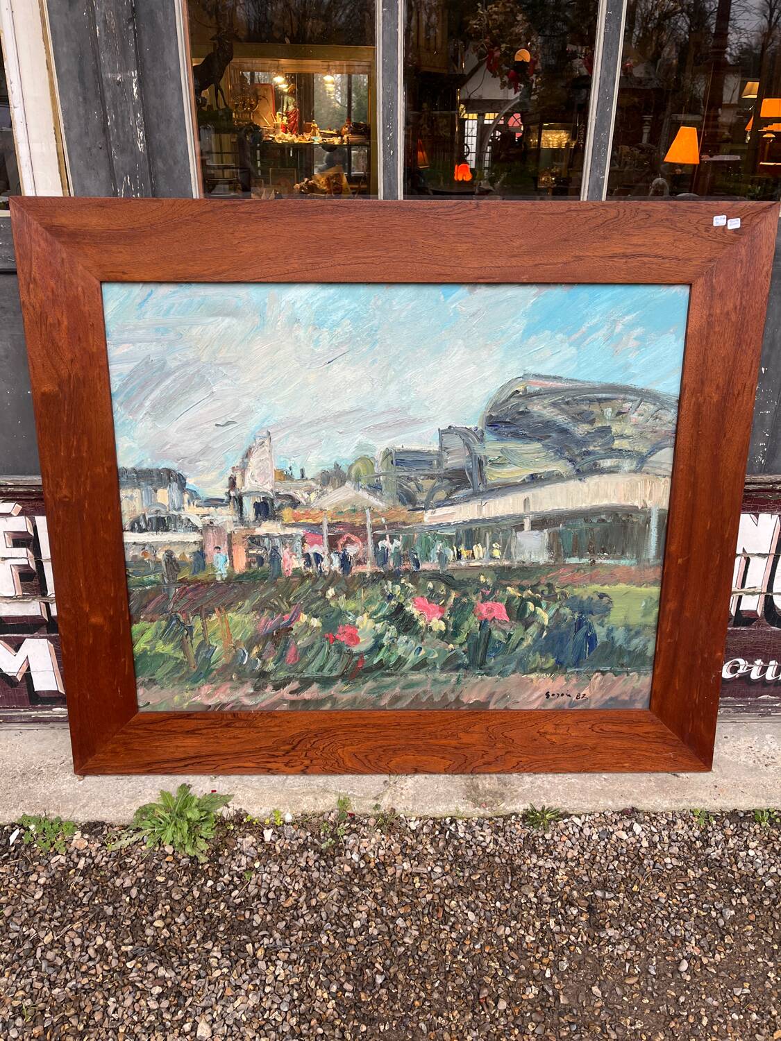 Large painting Les Halles de Paris Pierre Gogois