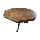 Table octogonale du XIXème en placage de noyer
