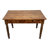 Pine desk with turned legs, 1900s