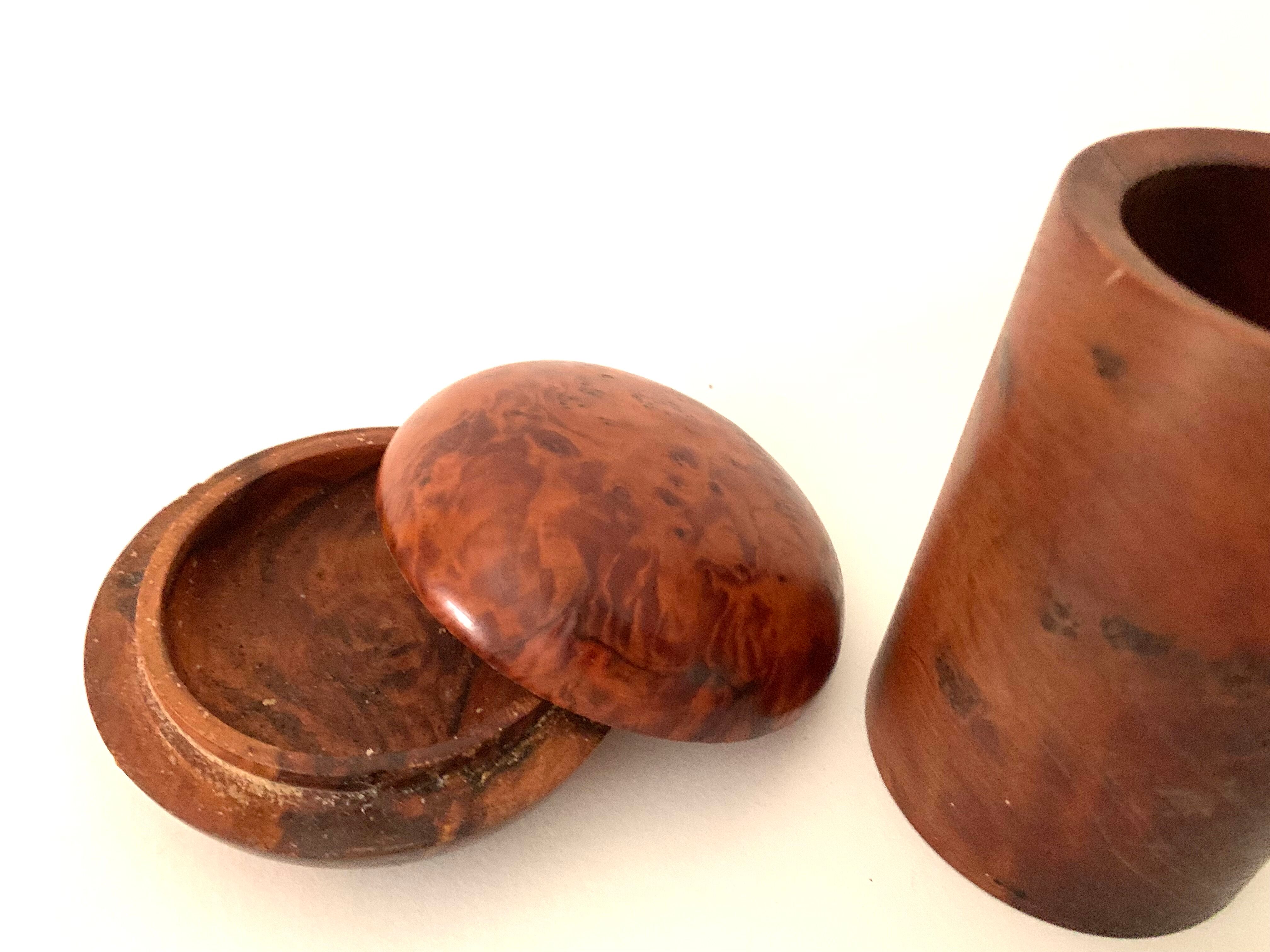 Walnut magnifying glass desk set