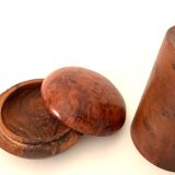 Walnut magnifying glass desk set