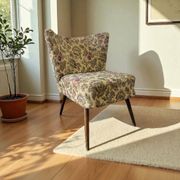 Vintage floral cocktail chair / armchair / single seater armchair