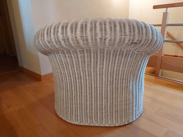 Salon de jardin en osier vintage