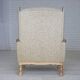 1970s, Danish highback armchair, furniture wool, solid oak wood.