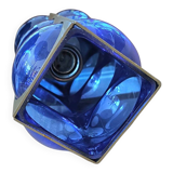 Blue glass / chrome hanging light / 1980s / Temde Swiss